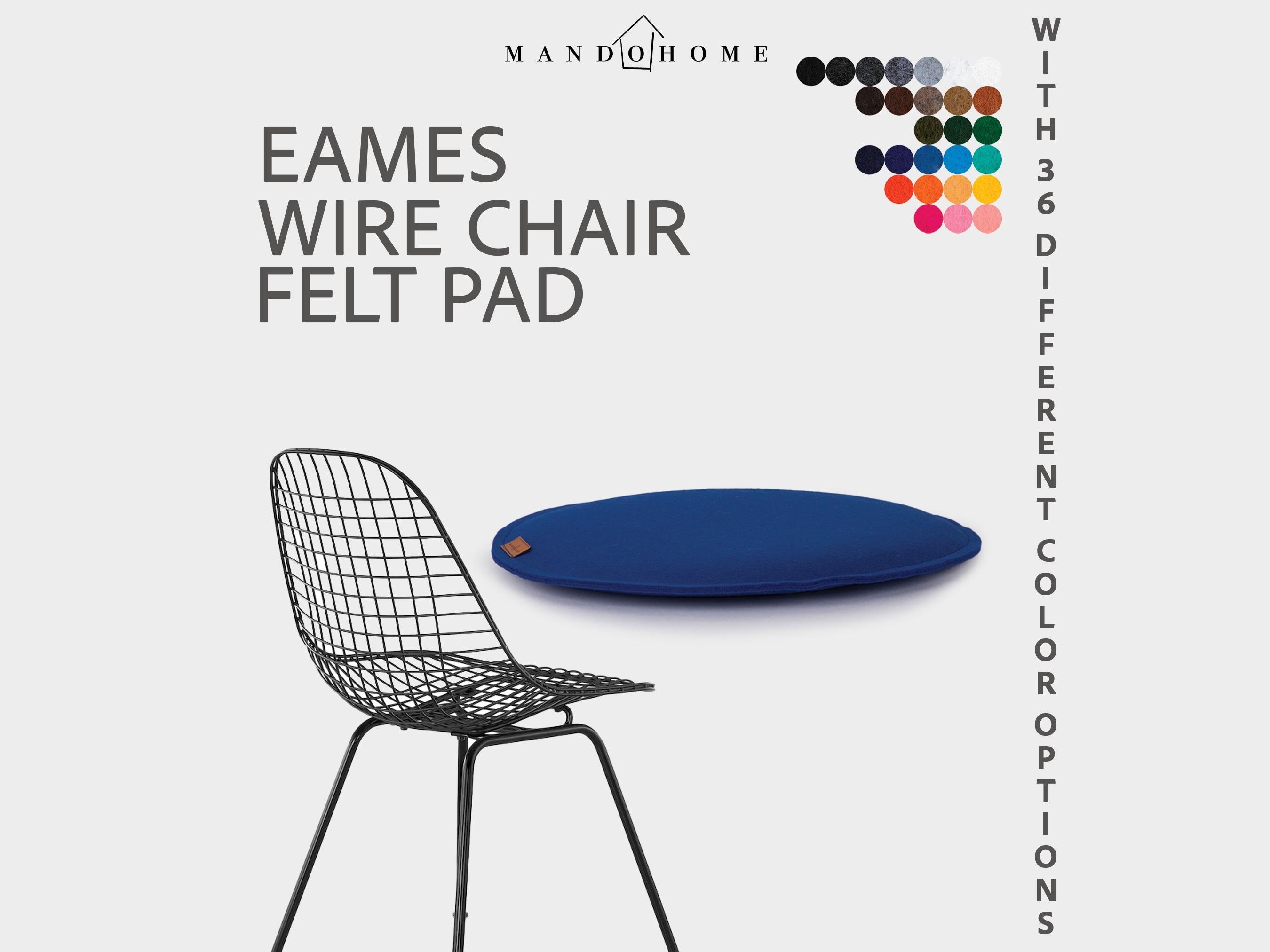 Eames Wire Chair Cushio, Felt Seat Pad with 36 Color Options