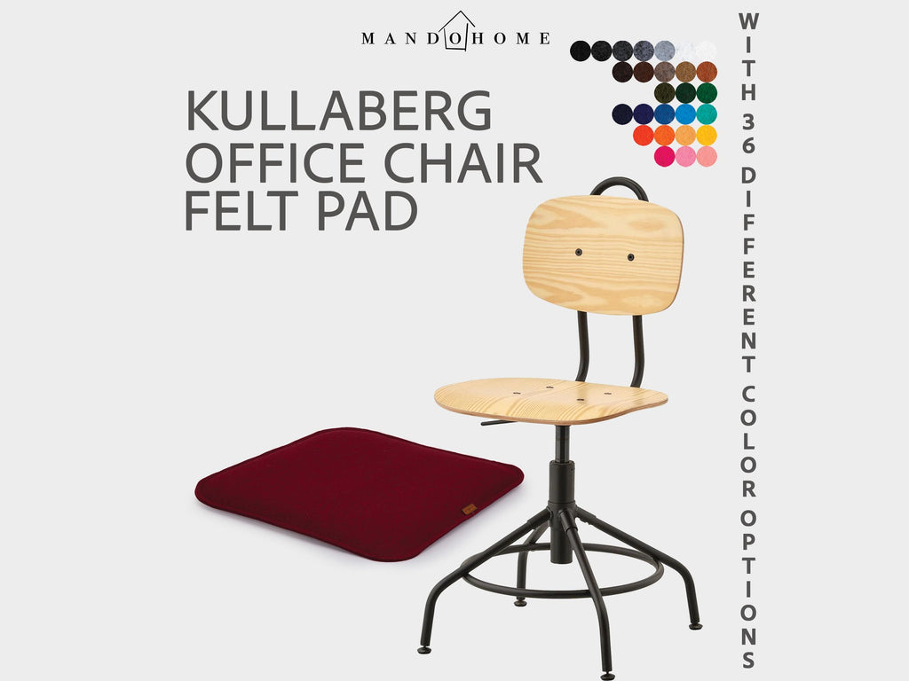 Kullaberg Office Chair Cushion, Felt Seat Pad with 36 Color Options