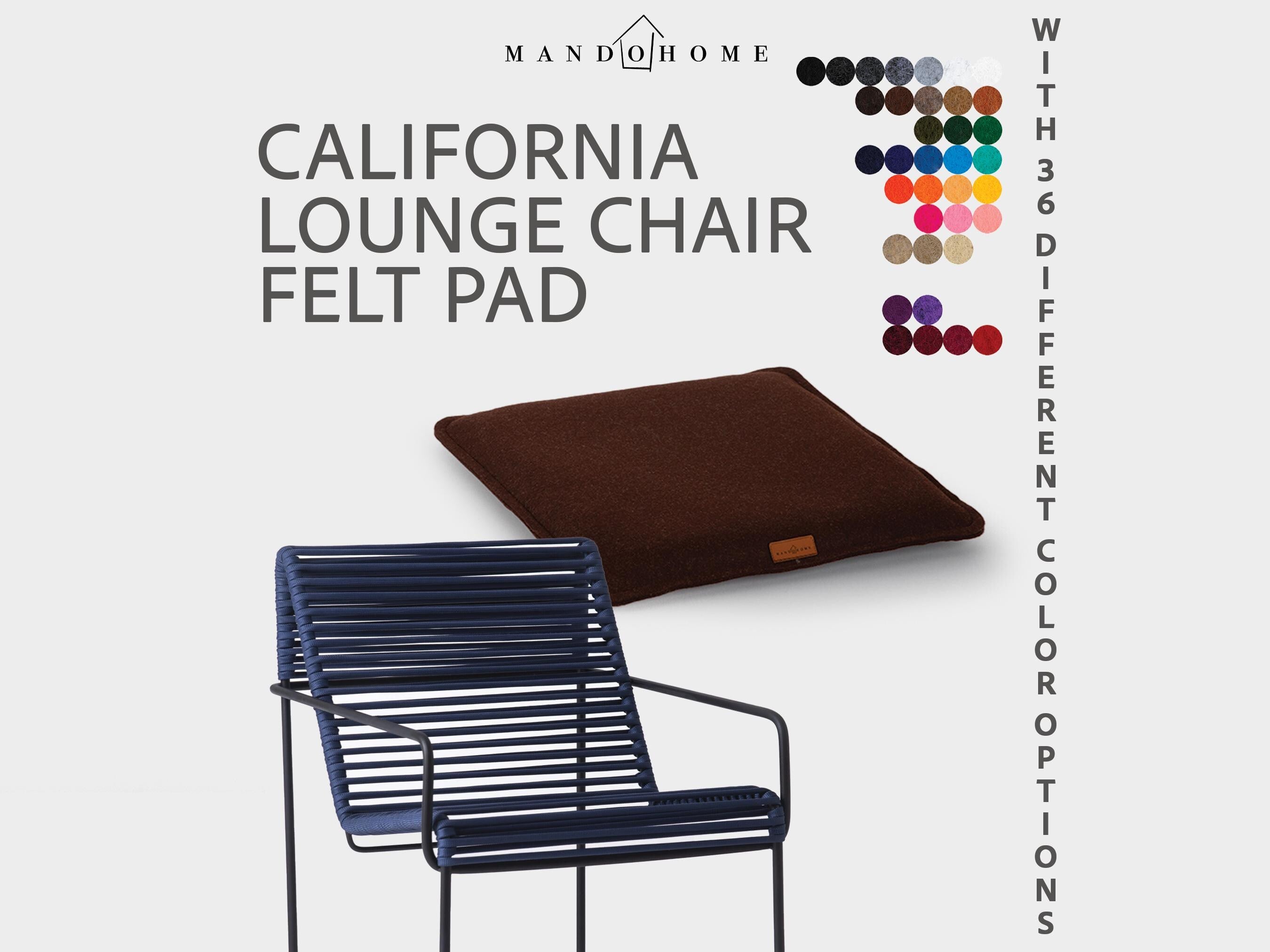 Felt Cushion for California Lounge Chair, Non-Slip Option, Custom Seat Pad