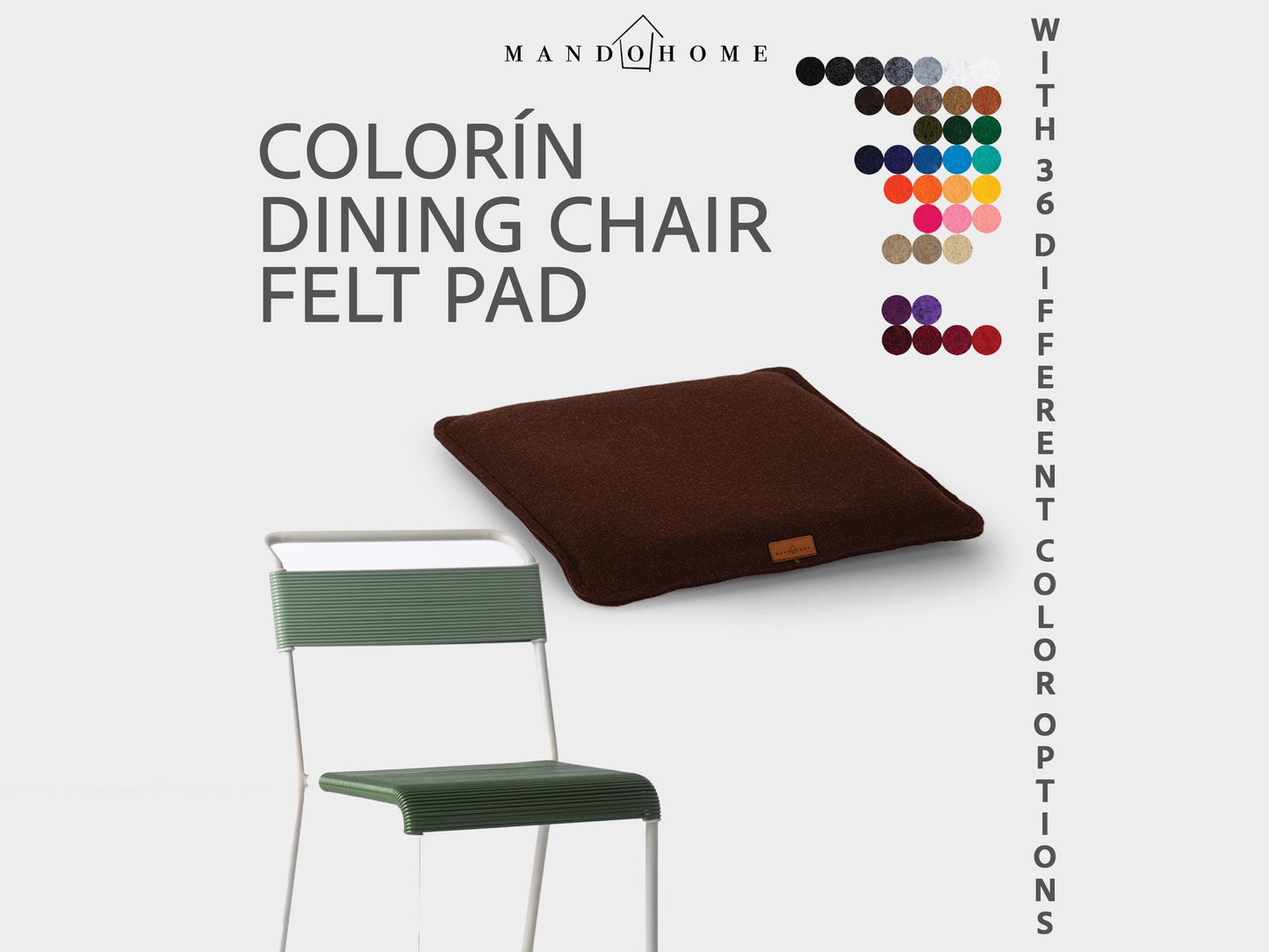 Felt Cushion for Colorin Dining Chair, Non-Slip Option, Custom Seat Pad