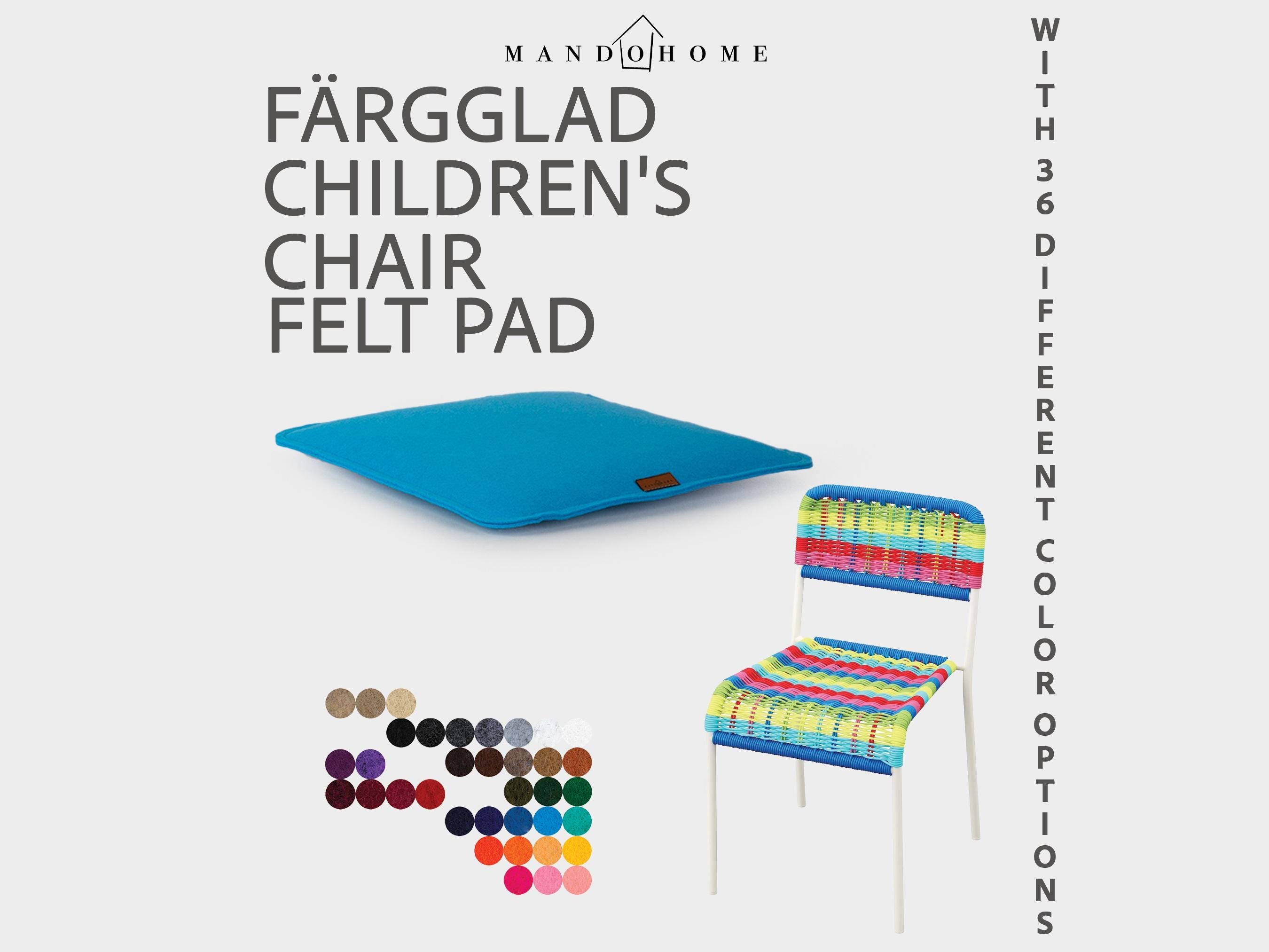 Fargglad Kids Chair Cushion, Felt Seat Pad with Non-Slip Option