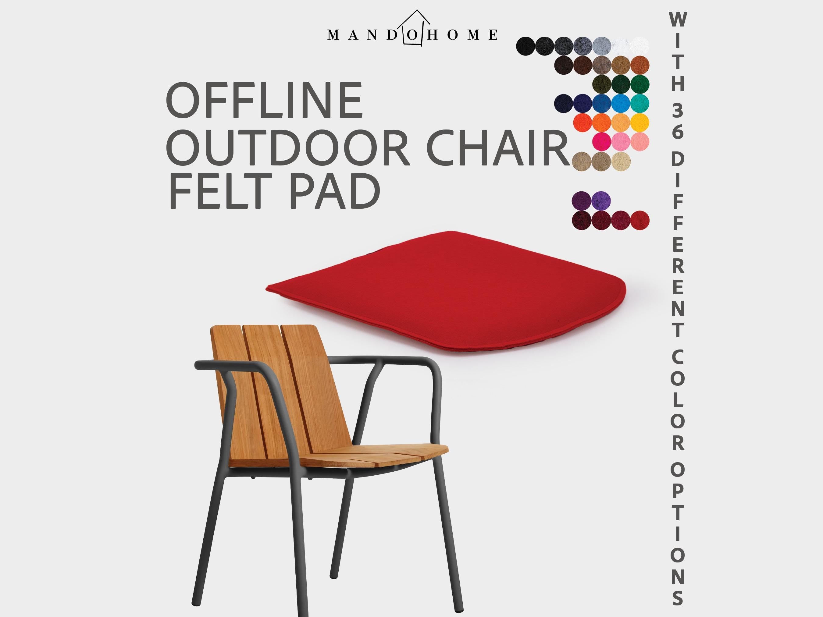 Custom Offline Outdoor Chair Cushion, Felt Seat Pad with Non-Slip Option