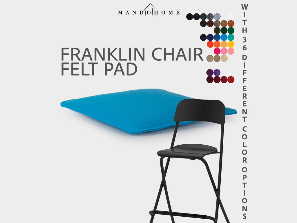 Custom Franklin Chair Cushion, Felt Seat Pad with Non-Slip Option