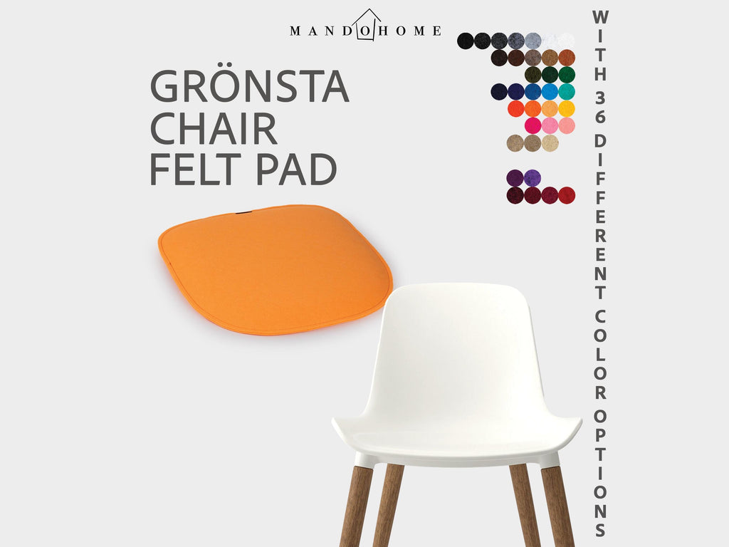 Custom Grönsta Chair Cushion, Felt Seat Pad with Non-Slip Option