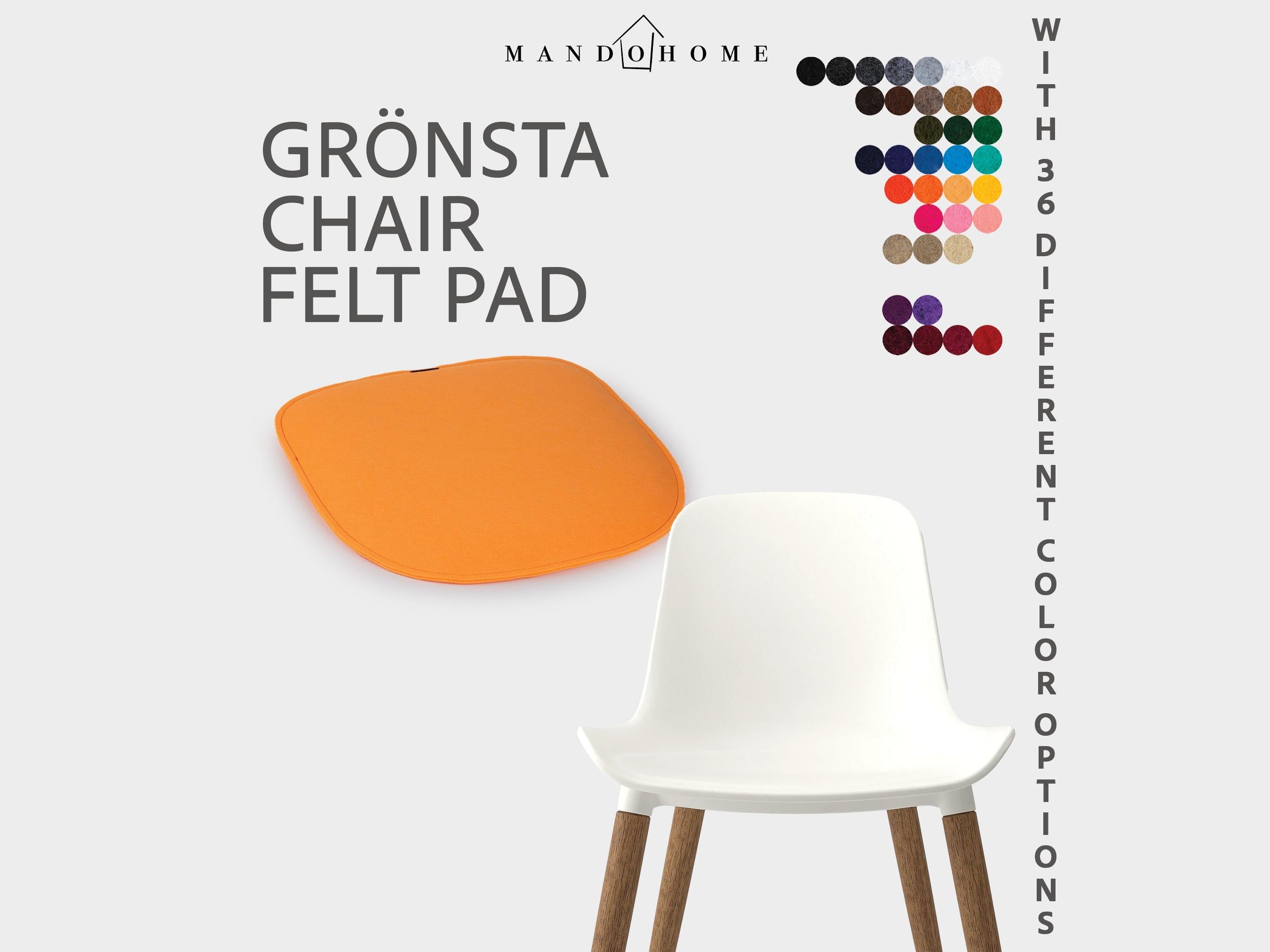 Custom Grönsta Chair Cushion, Felt Seat Pad with Non-Slip Option