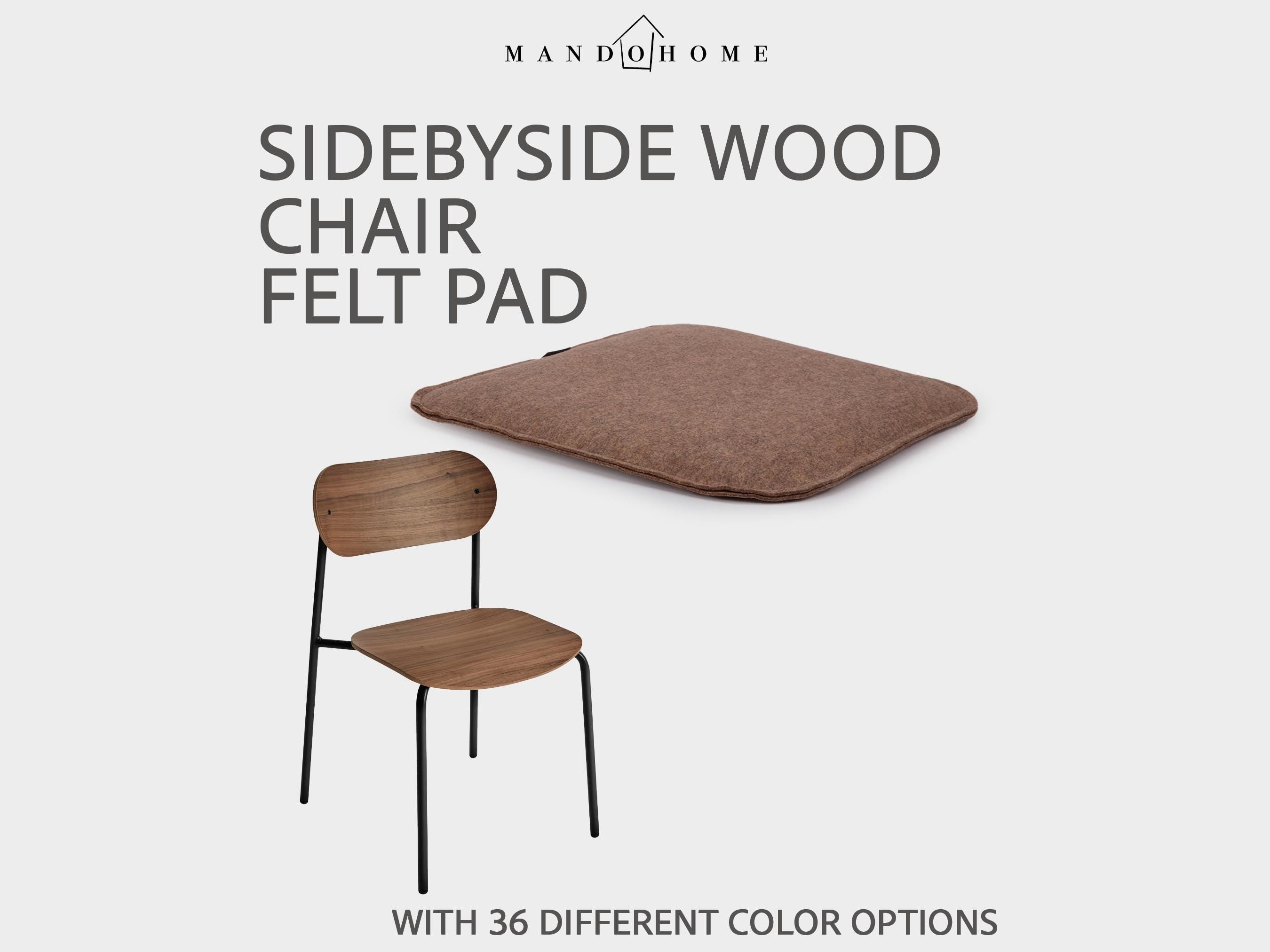 Felt Cushion for SideBySide Wood Chair, Non-Slip Option, Custom Size Seat Pad