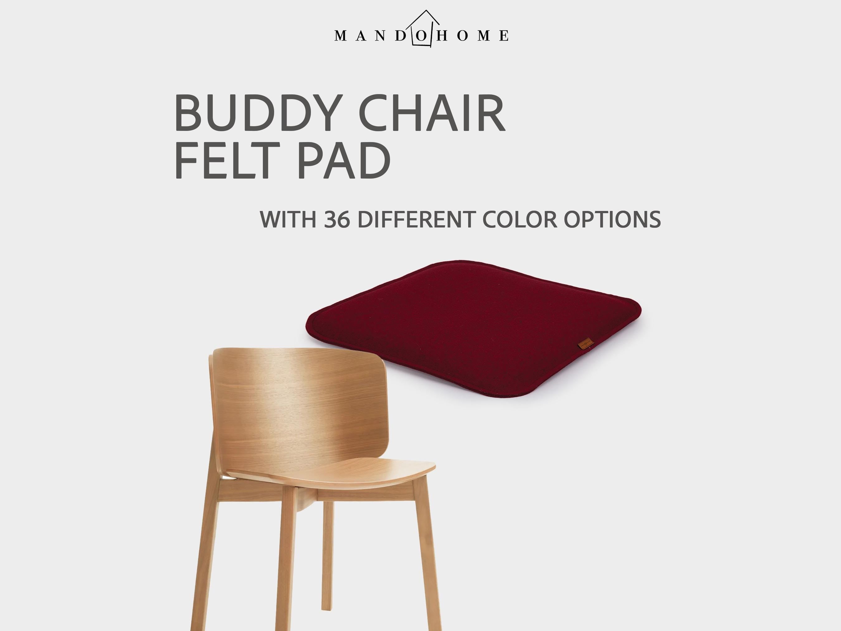 Felt Cushion for Buddy Chair, Non-Slip Option, Custom Size Seat Pad