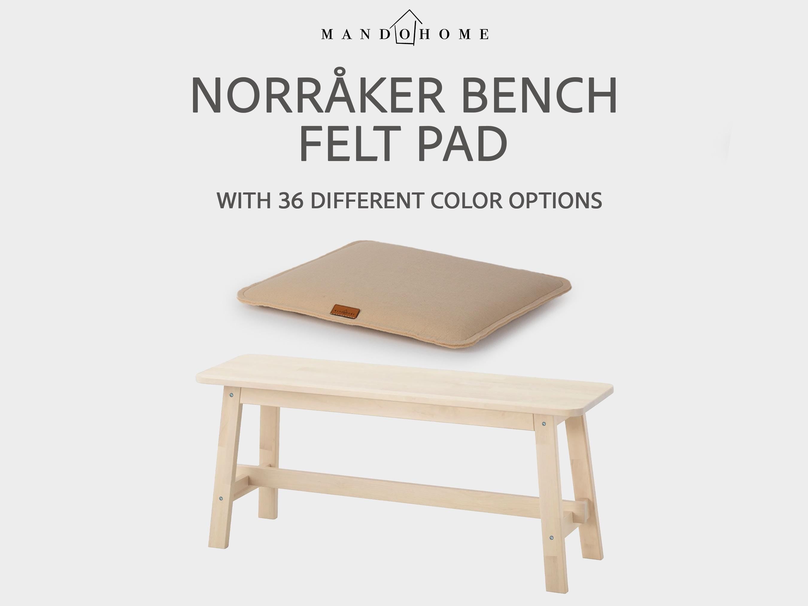 Felt Bench Cushion for Norraker, Non-Slip Option, Custom Size Seat Pad