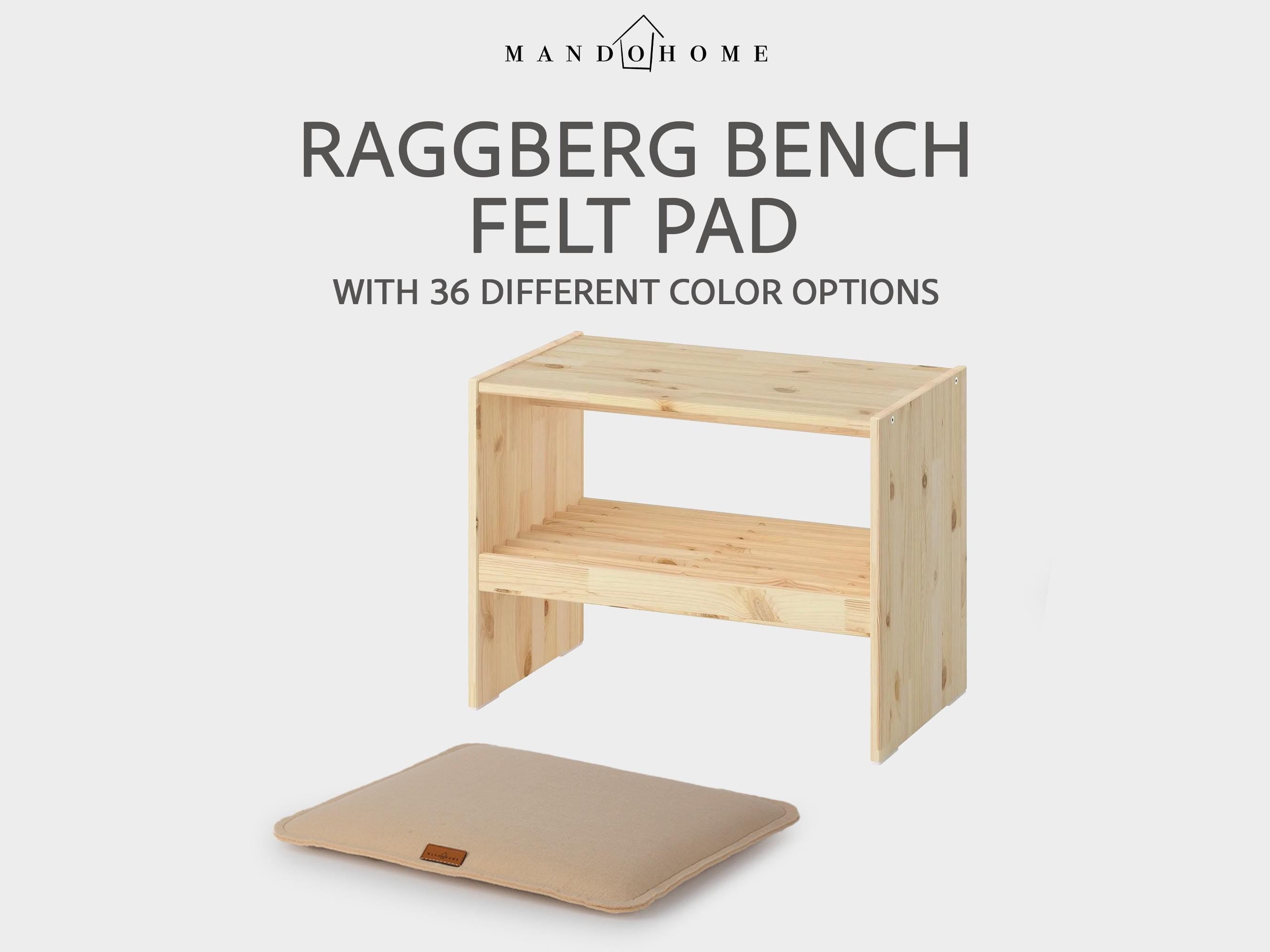 Felt Bench Cushion for RAGGBERG, Non-Slip Option, Custom Size Seat Pad