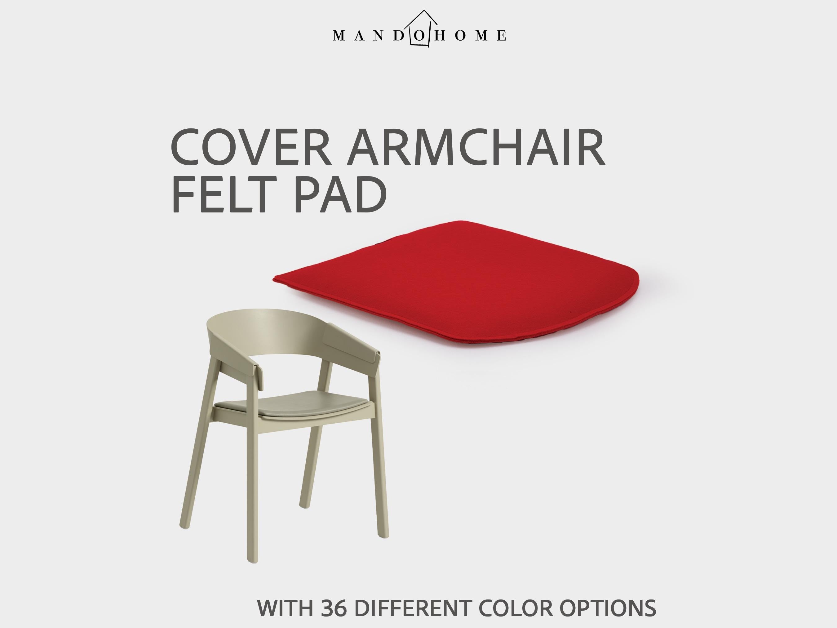 Felt Cushion for Cover Armchair, Non-Slip Option, Custom Size Seat Pad