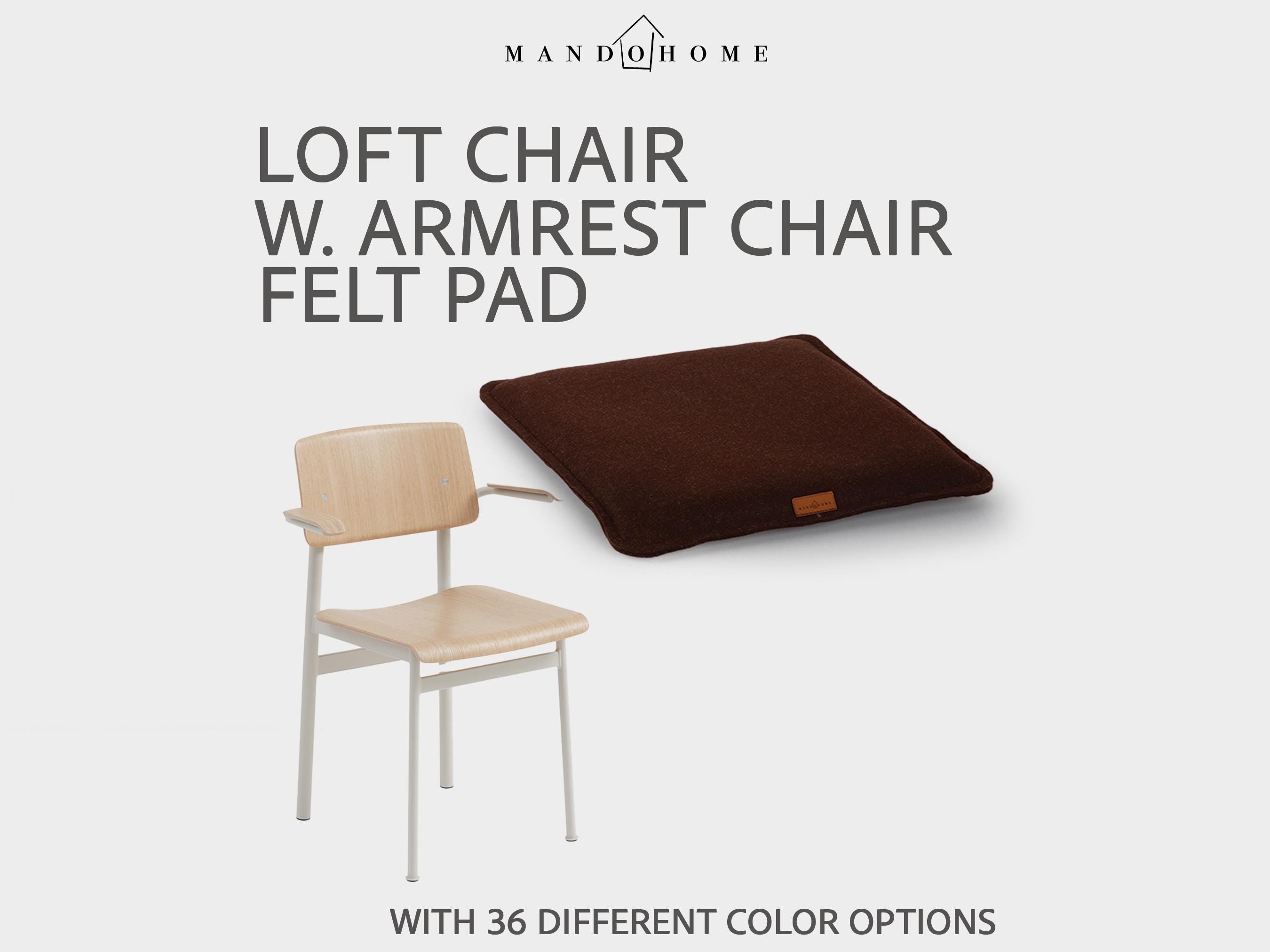 Felt Cushion for Loft Armrest Chair, Non-Slip Option, Custom Size Seat Pad