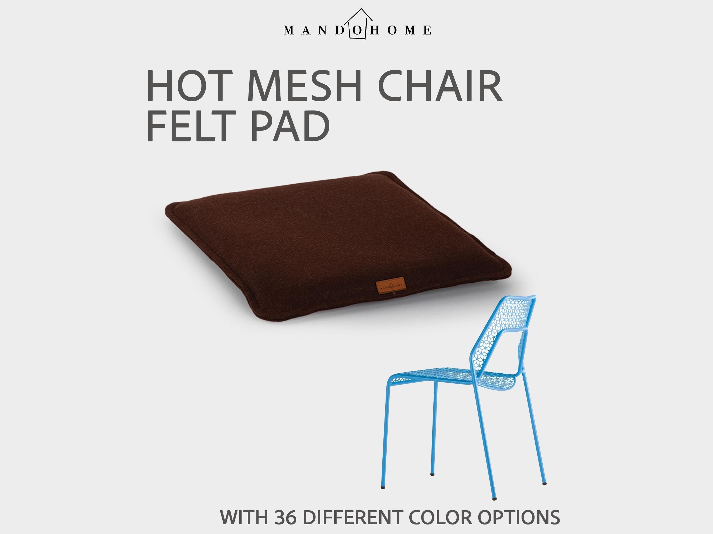 Felt Cushion for Hot Mesh Chair, Non-Slip Option, Custom Size Seat Pad