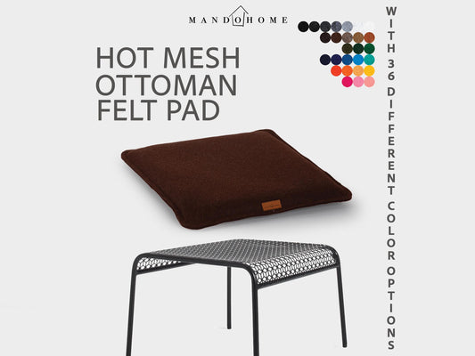 Hot Mesh Ottoman Stool Felt Cushion with Non Slip Base and Color Options