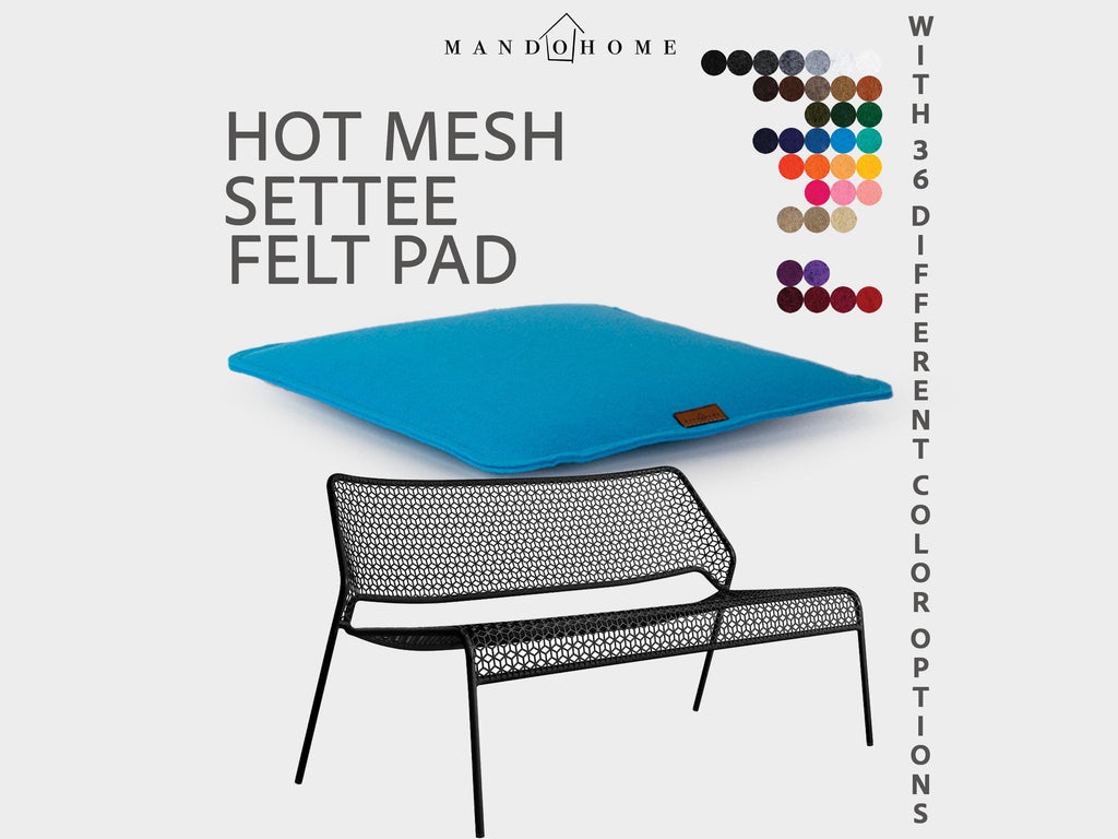 Hot Mesh Settee Felt Cushion with Non Slip Base and Color Options
