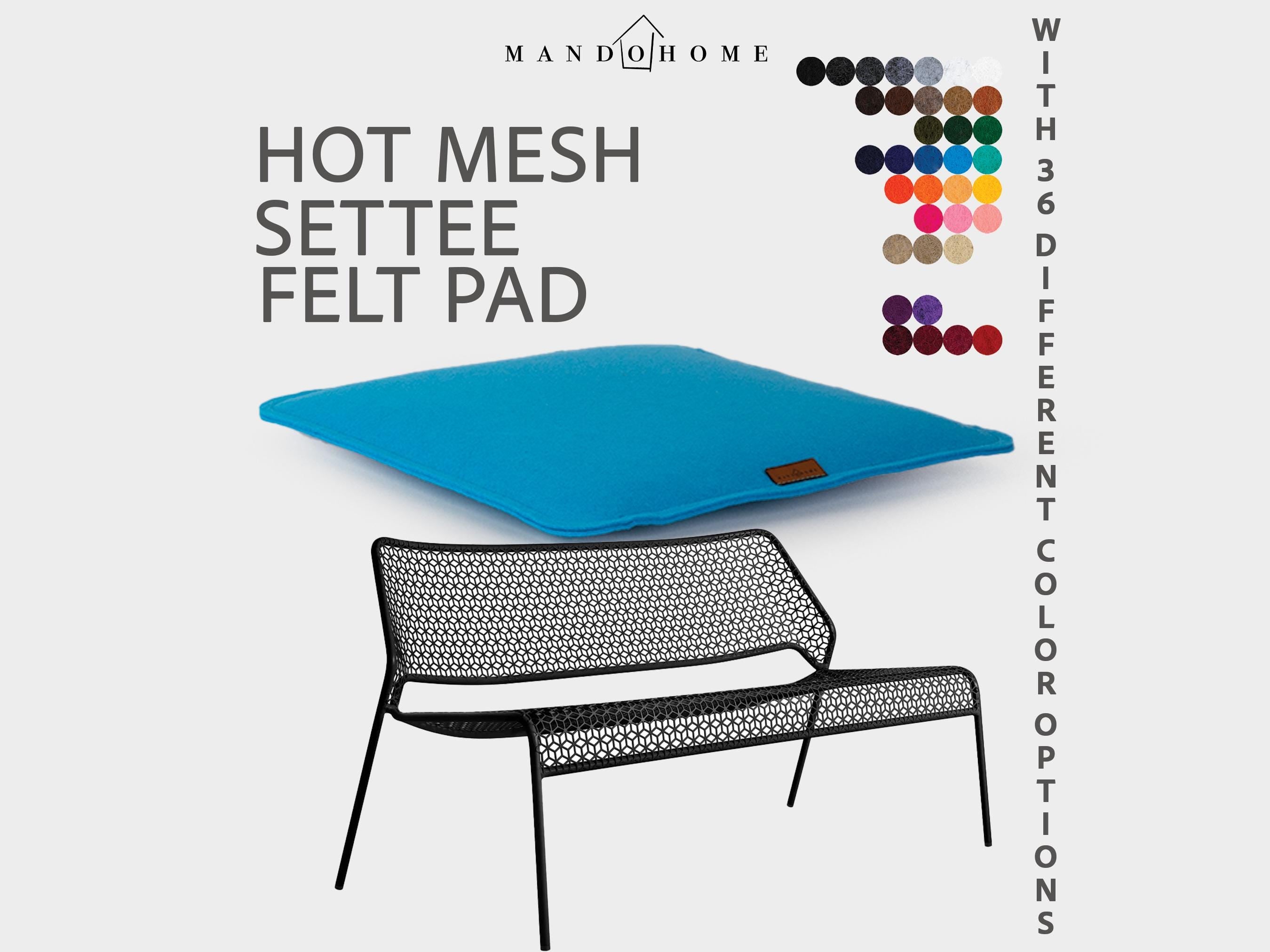 Hot Mesh Settee Felt Cushion with Non Slip Base and Color Options