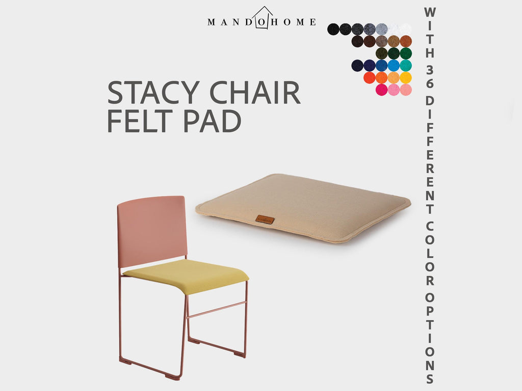 Felt Cushion for Stacy Chair, Non-Slip Option, Custom Size Seat Pad