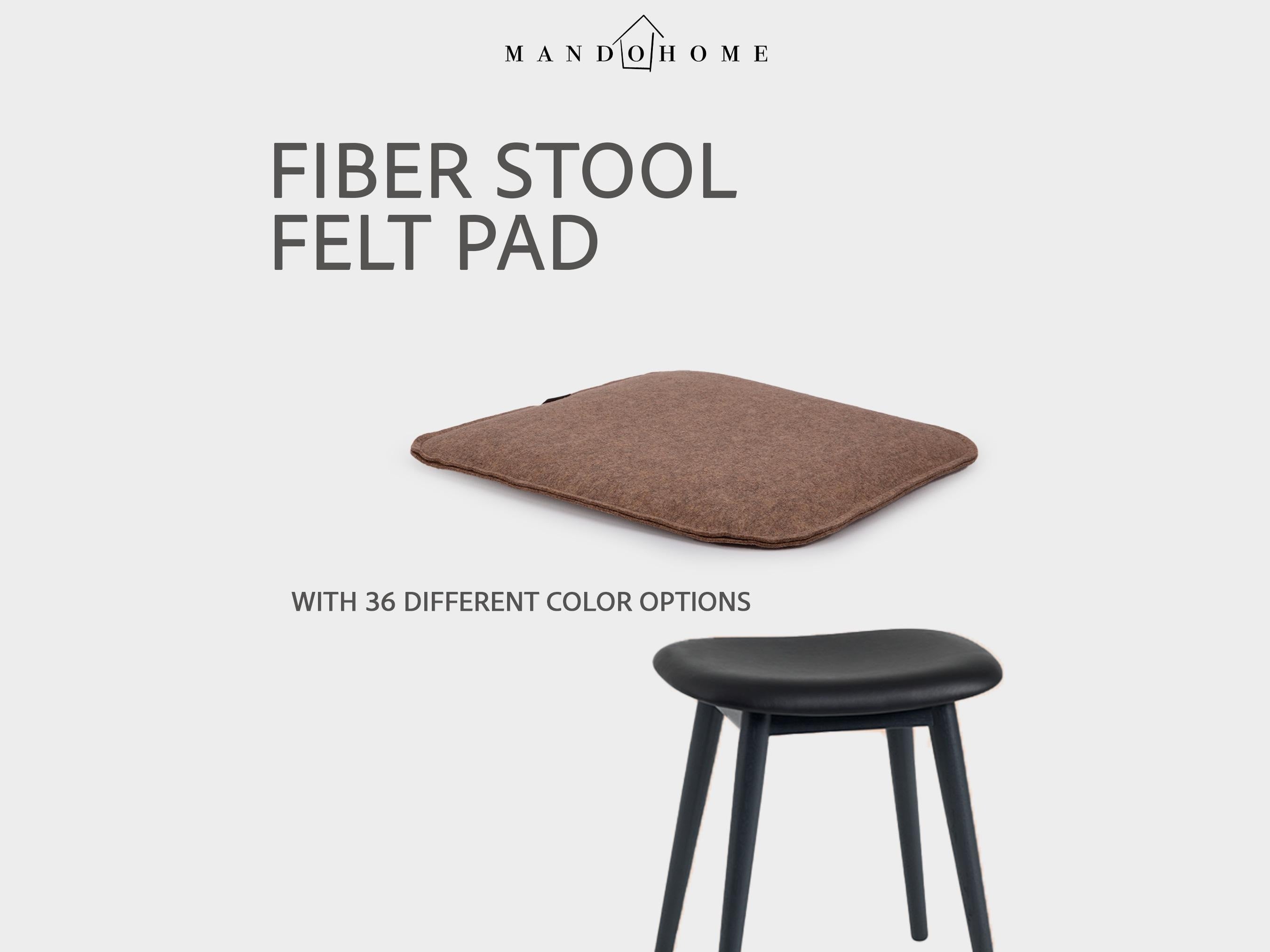 Felt Cushion for Fiber Stool, Non-Slip Option, Custom Size Seat Pad