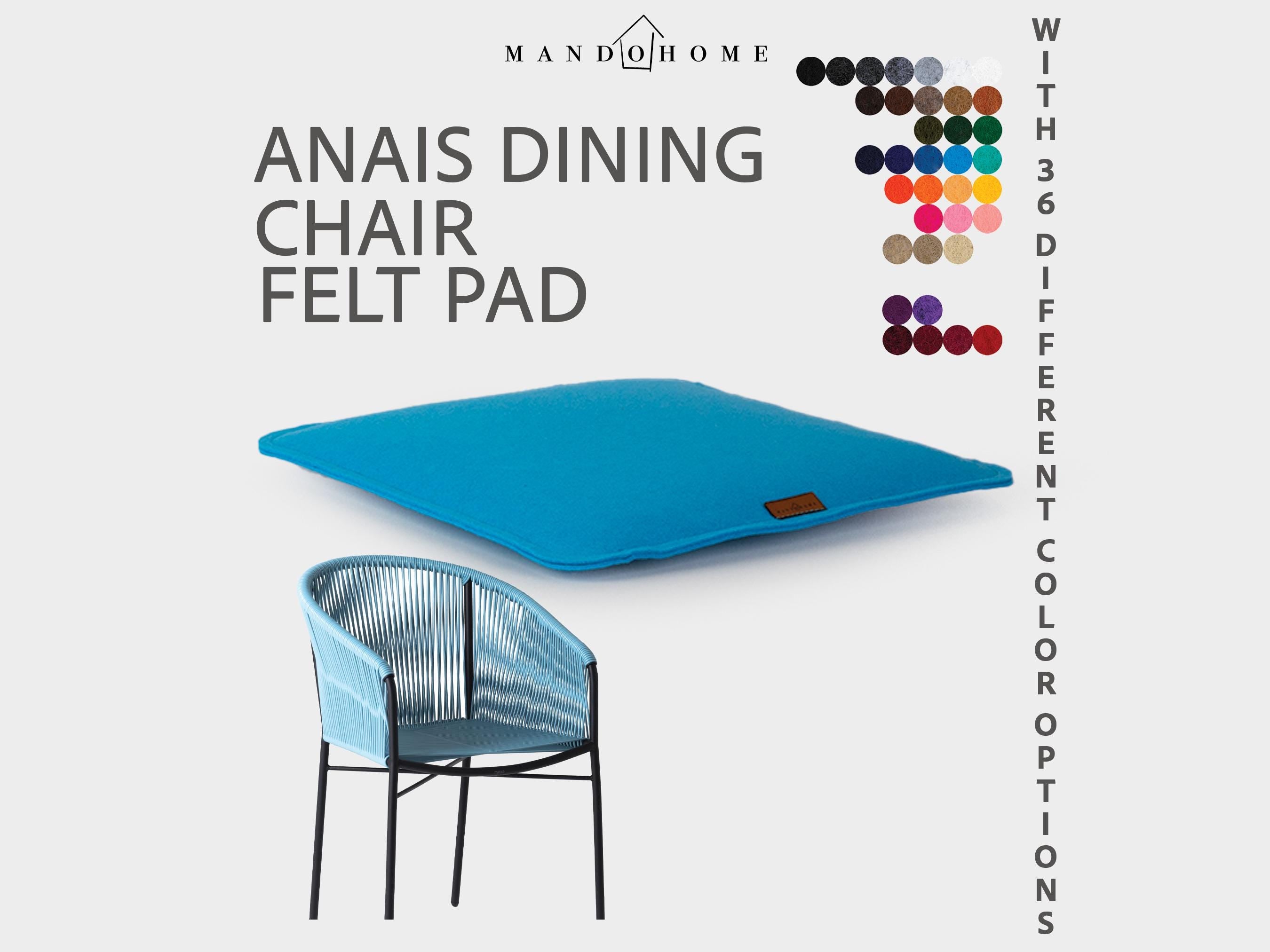 Felt Cushion for Anais Dining Chair, Non-Slip Option, Custom Seat Pad