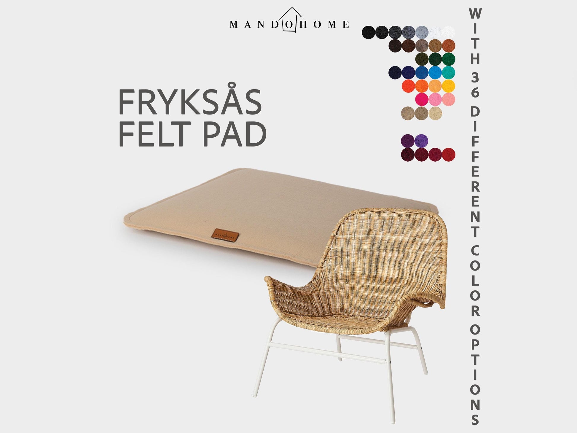 Felt Cushion for Fryksas Chair, Non-Slip Option, Custom Seat Pad