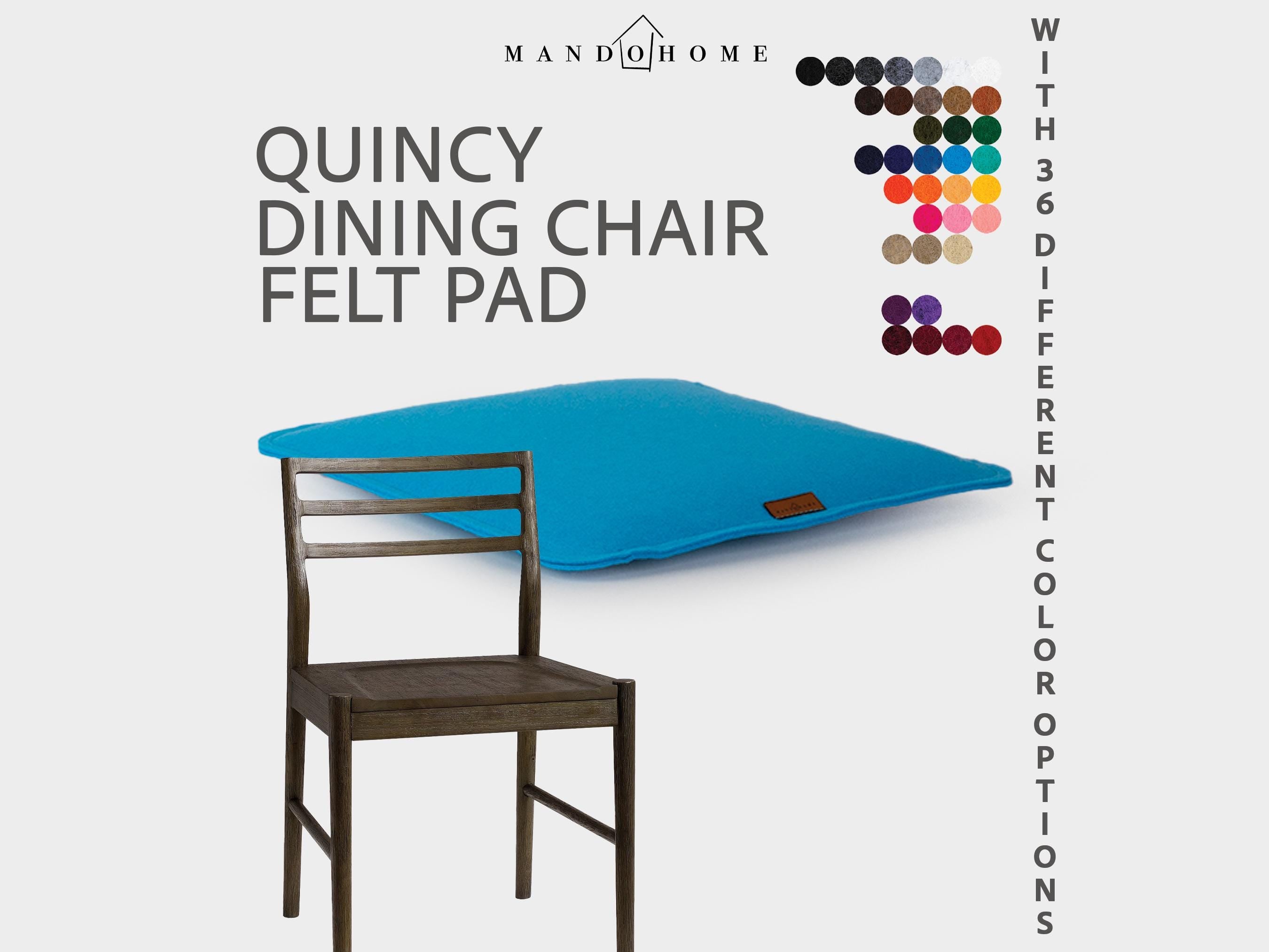 Custom Quincy Dining Chair Cushion, Felt Seat Pad with Non-Slip Option
