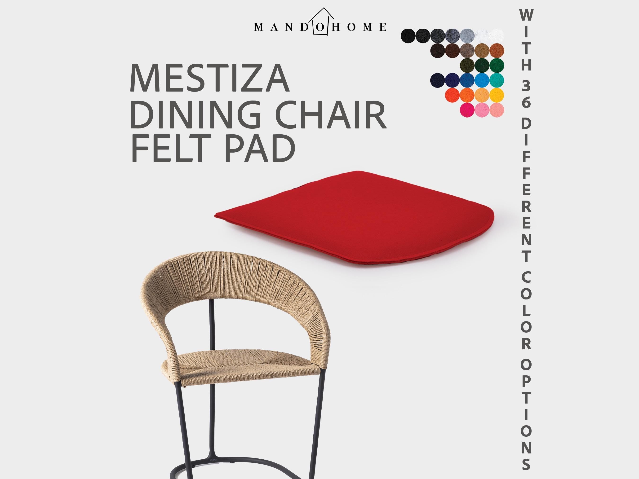 Custom Mestiza Dining Chair Cushion, Felt Seat Pad with Non-Slip Option