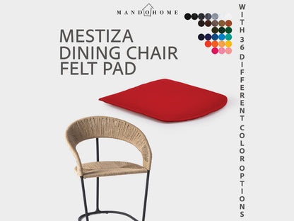 Custom Mestiza Dining Chair Cushion, Felt Seat Pad with Non-Slip Option