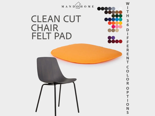 Custom Clean Cut Chair Cushion, Felt Seat Pad with Non-Slip Option