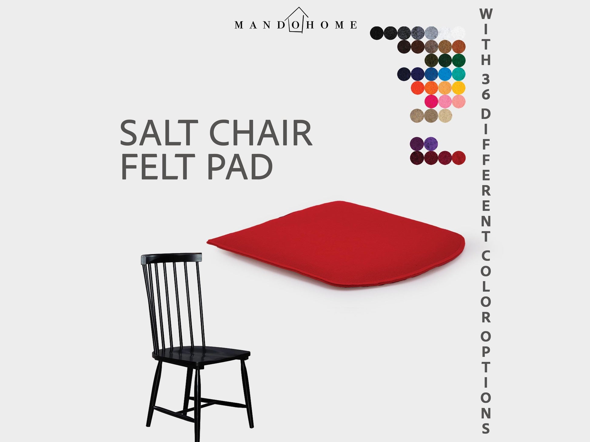 Salt Chair Felt Seat Cushion With Non Slip Base