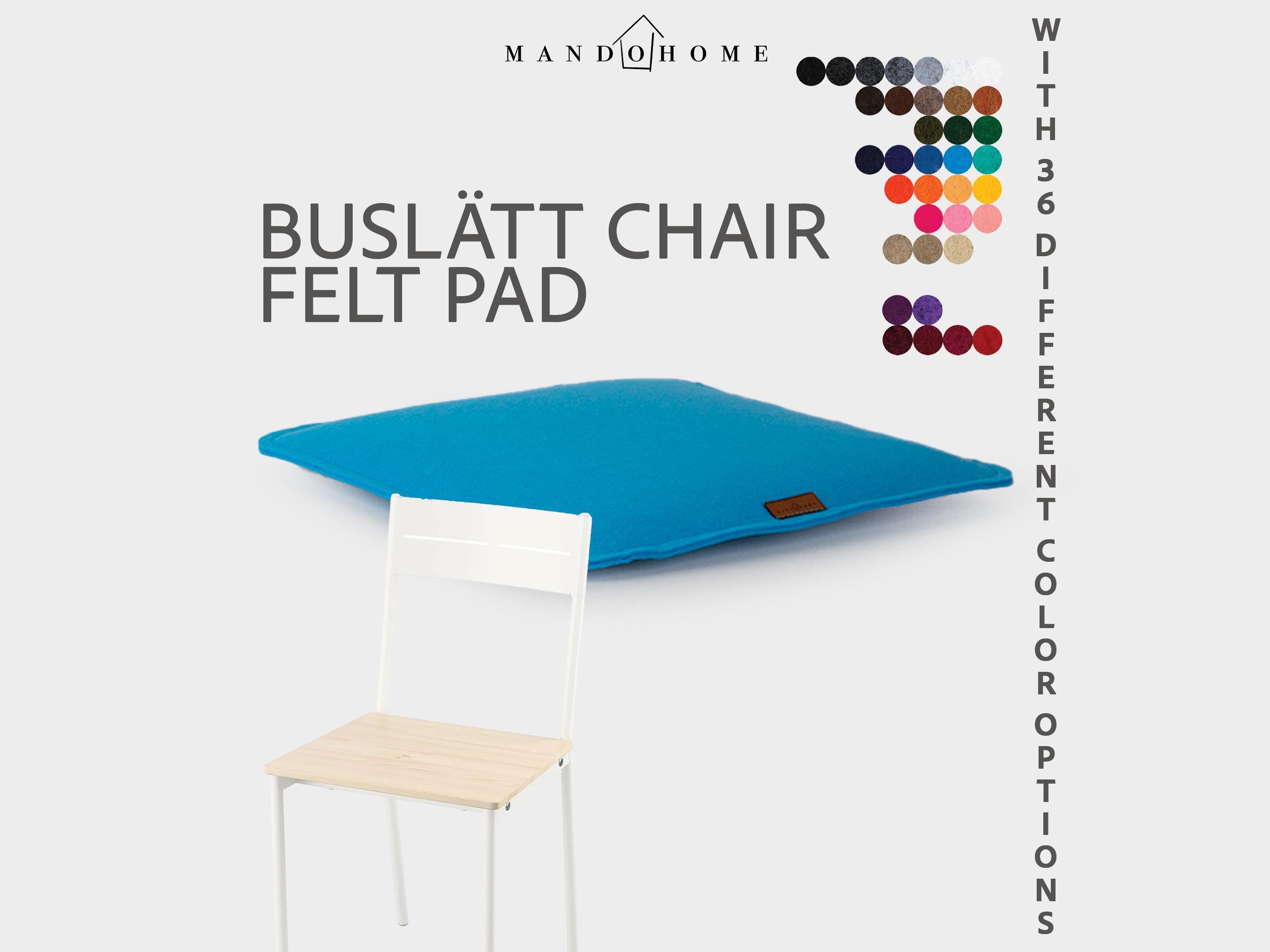 Custom Buslatt Chair Cushion, Felt Seat Pad with Non-Slip Option