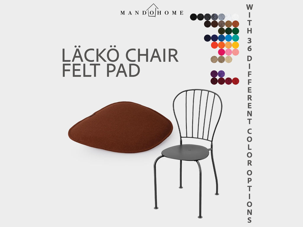 Custom Läckö Chair Cushion, Felt Seat Pad with Non-Slip Option