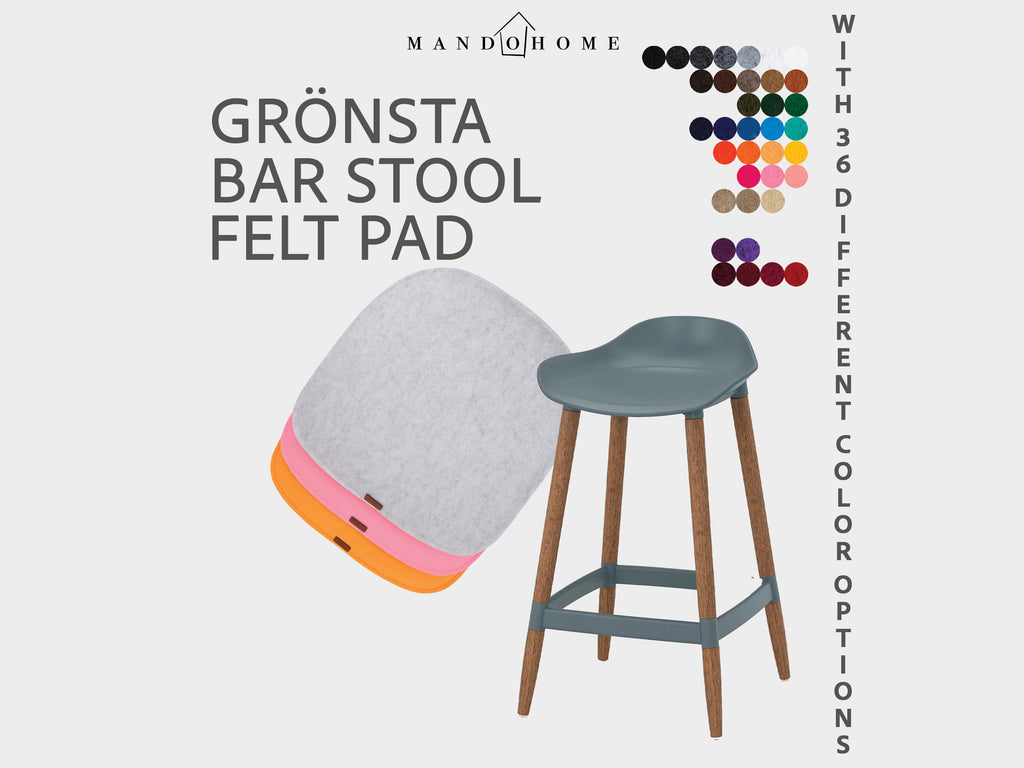 Custom Grönsta Bar Stool Cushion, Felt Seat Pad with Non-Slip Option