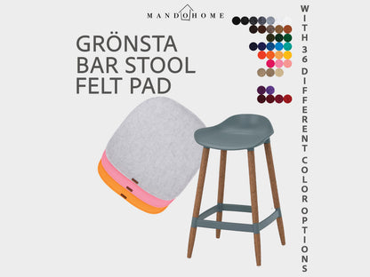 Custom Grönsta Bar Stool Cushion, Felt Seat Pad with Non-Slip Option