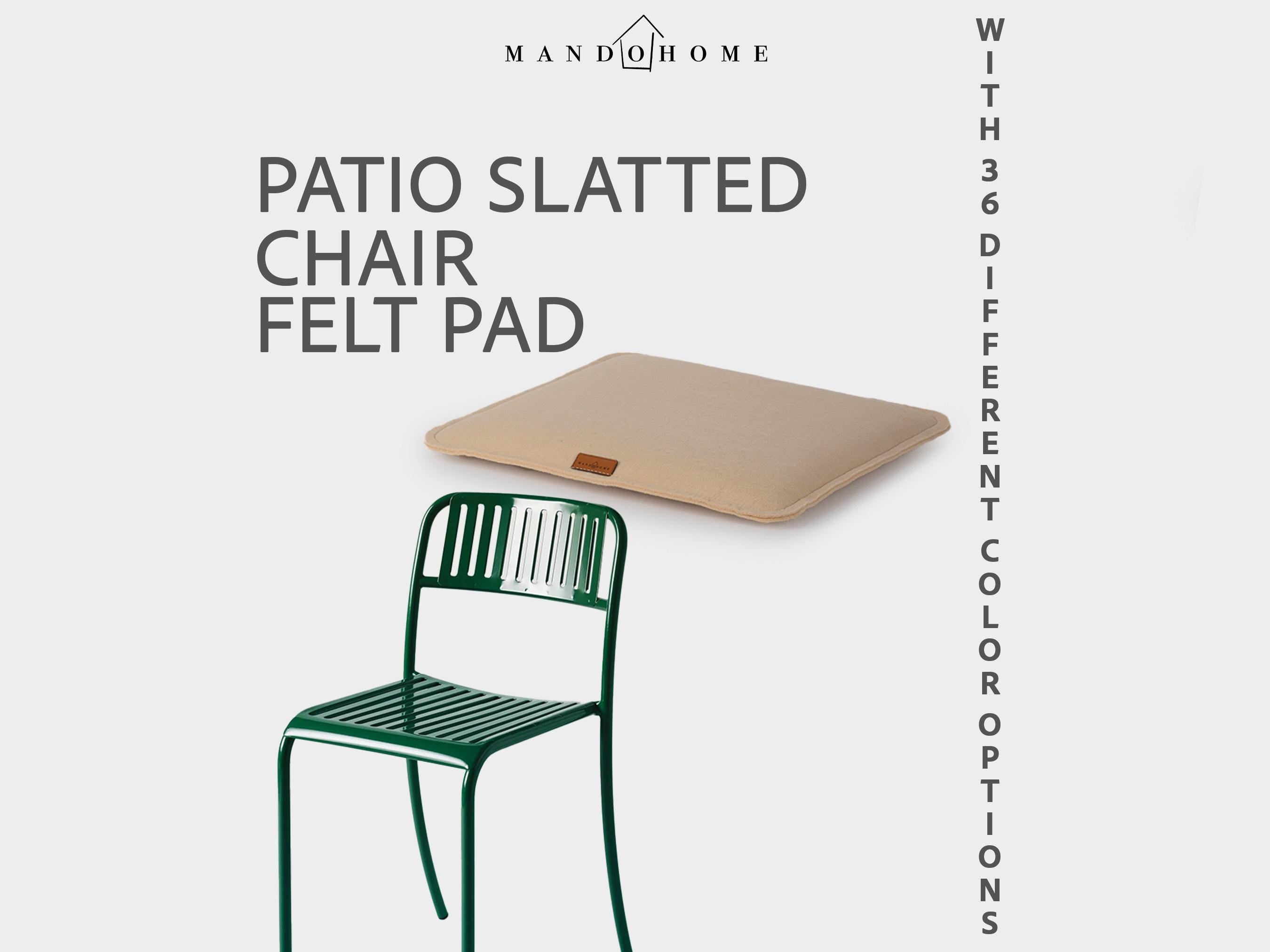 Patio Slatted Chair Felt Cushion with Non Slip Base