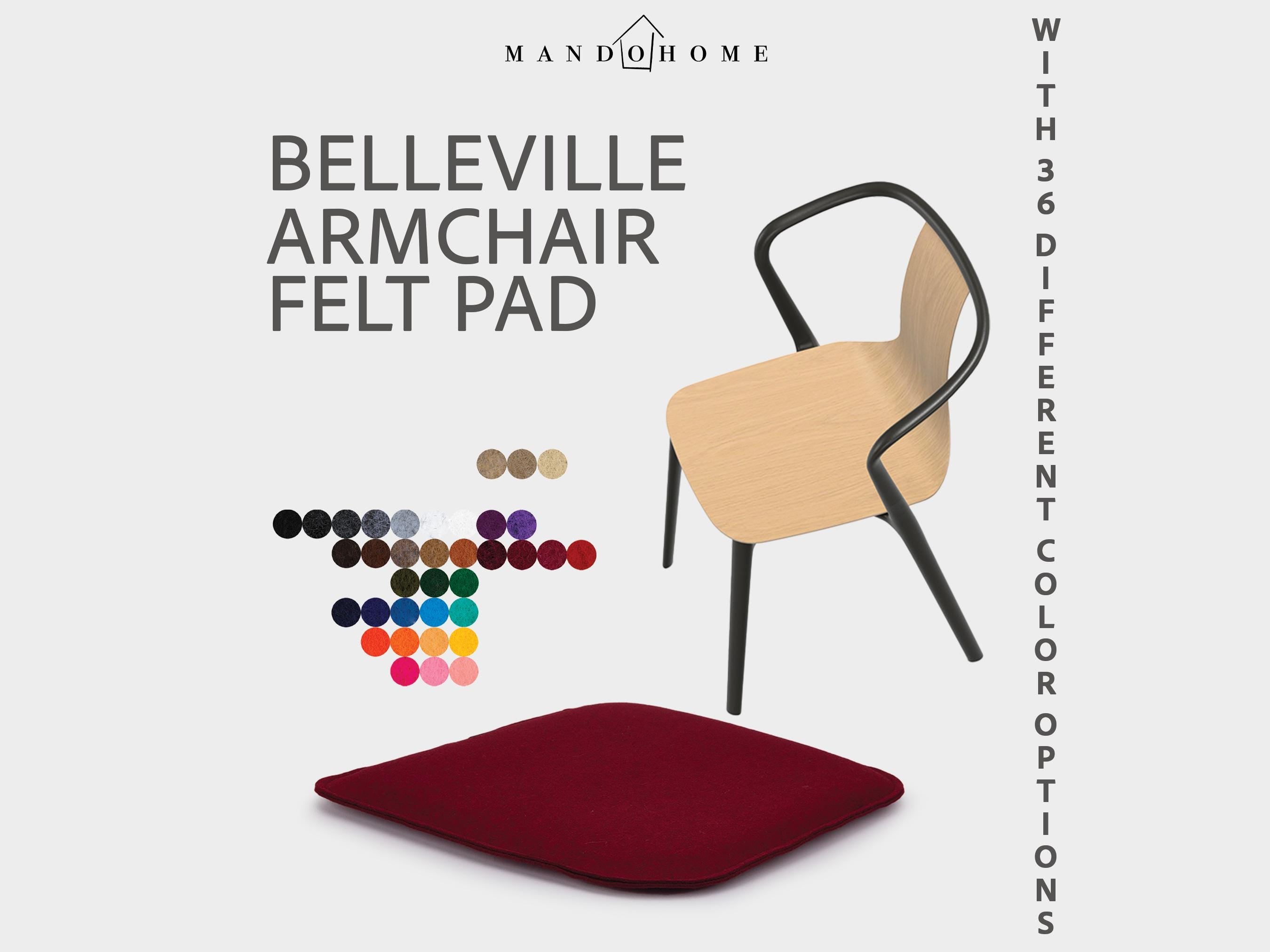 Felt Chair Cushion for Belleville Armchair, Non Slip Seat Pad, Custom Color Chair Cushion