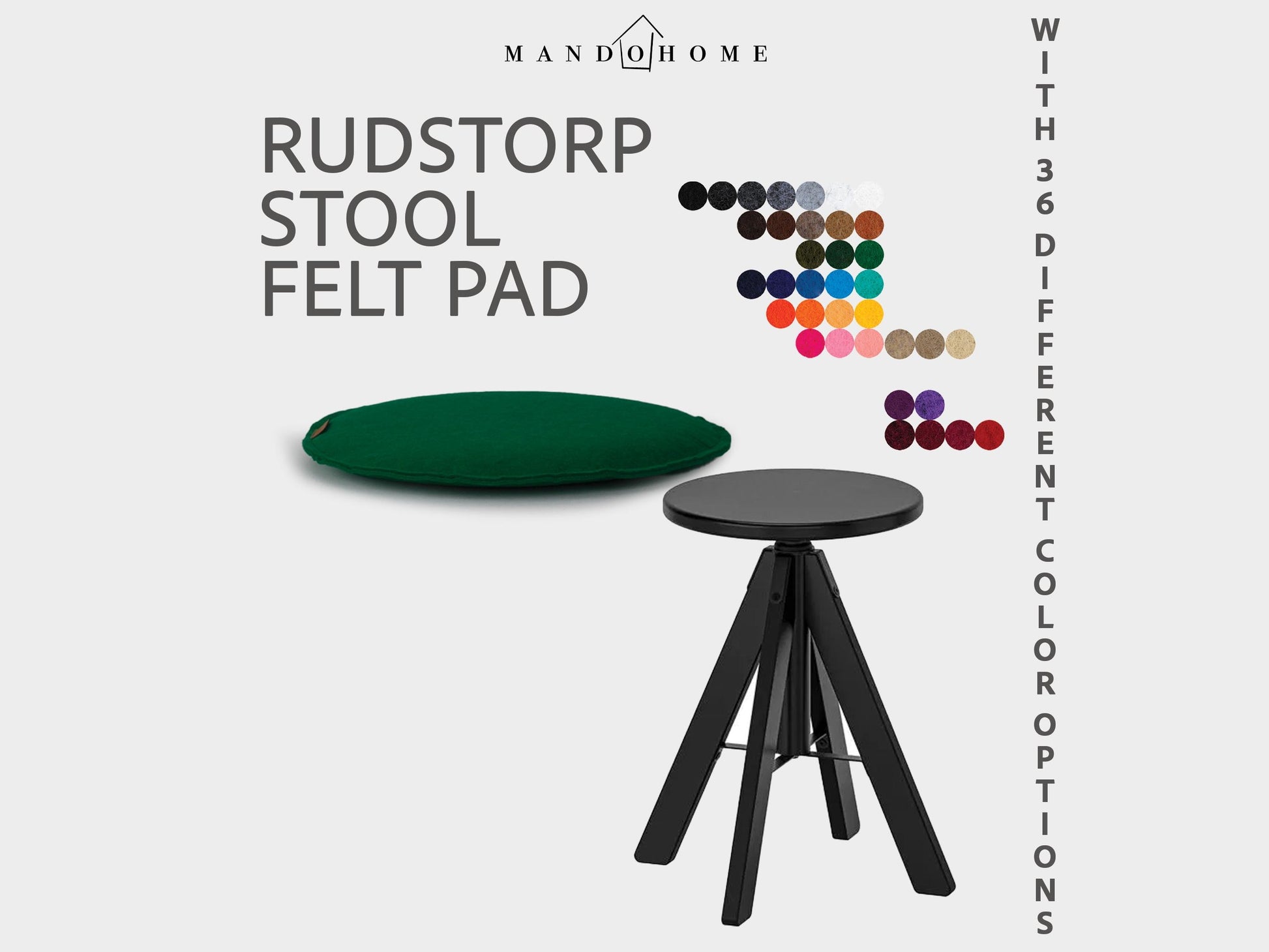 Felt Chair Cushion for Rudstorp Stool With Non Slip Option