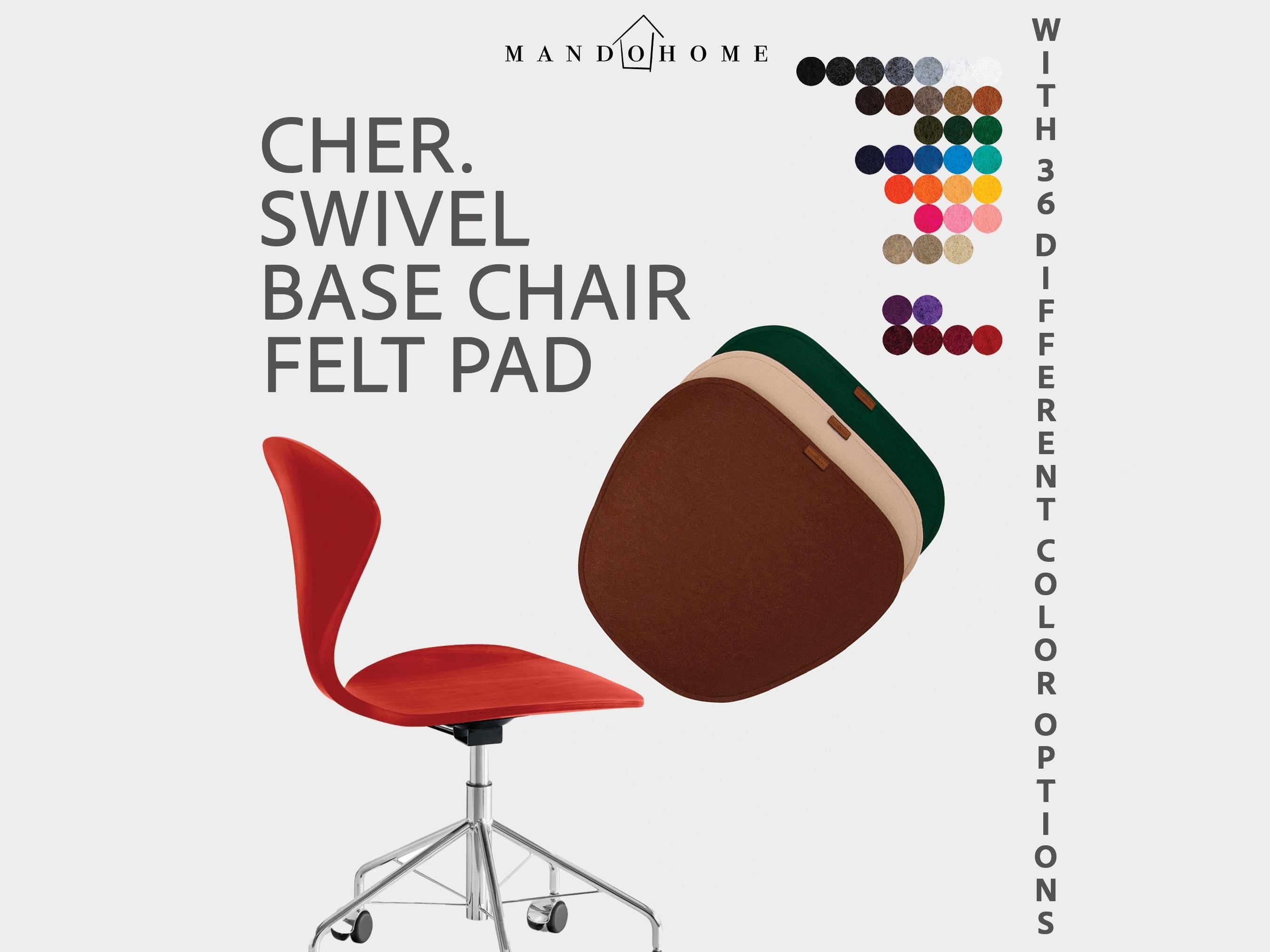 Cher. Swivel Base Chair Cushion – Felt Seat Pad with Non Slip Option