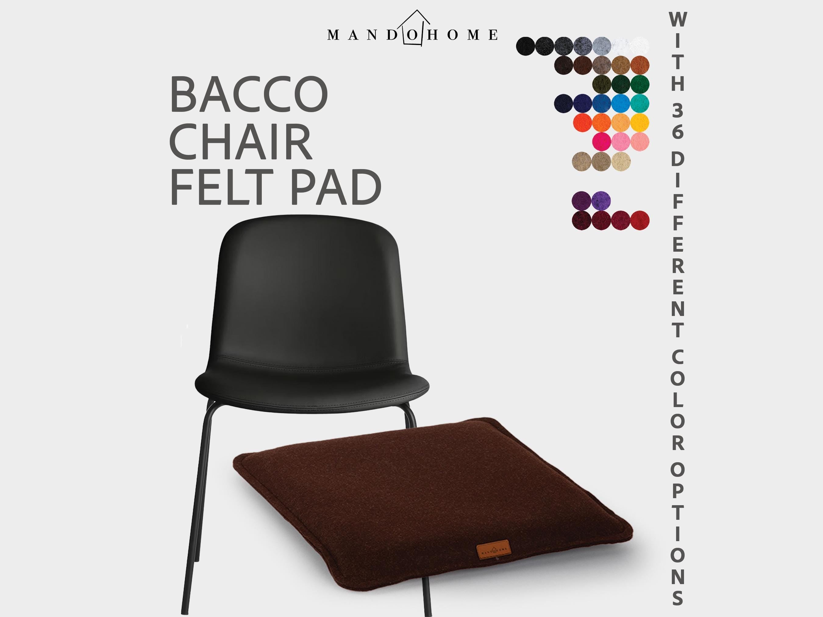 Bacco Chair Cushion – Felt Seat Pad, Non-Slip Option, 36 Colors, Double Layer Felt