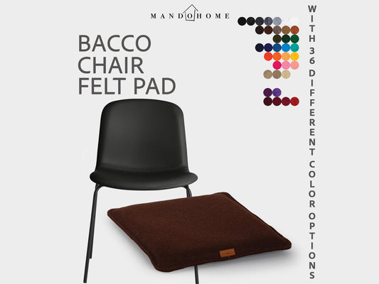 Bacco Chair Cushion – Felt Seat Pad, Non-Slip Option, 36 Colors, Double Layer Felt