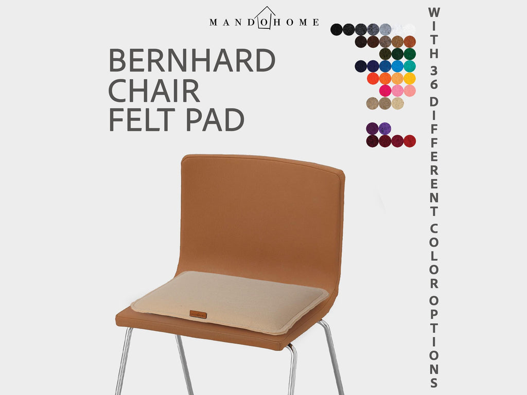 Bernhard Chair Cushion – Felt Seat Pad, Non Slip Option, 36 Colors, Double Layer