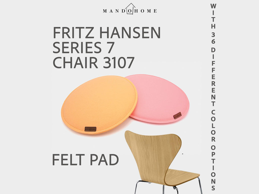 Fritz Hansen Series 7 Chair Cushion, Felt Seat Pad Non Slip Option
