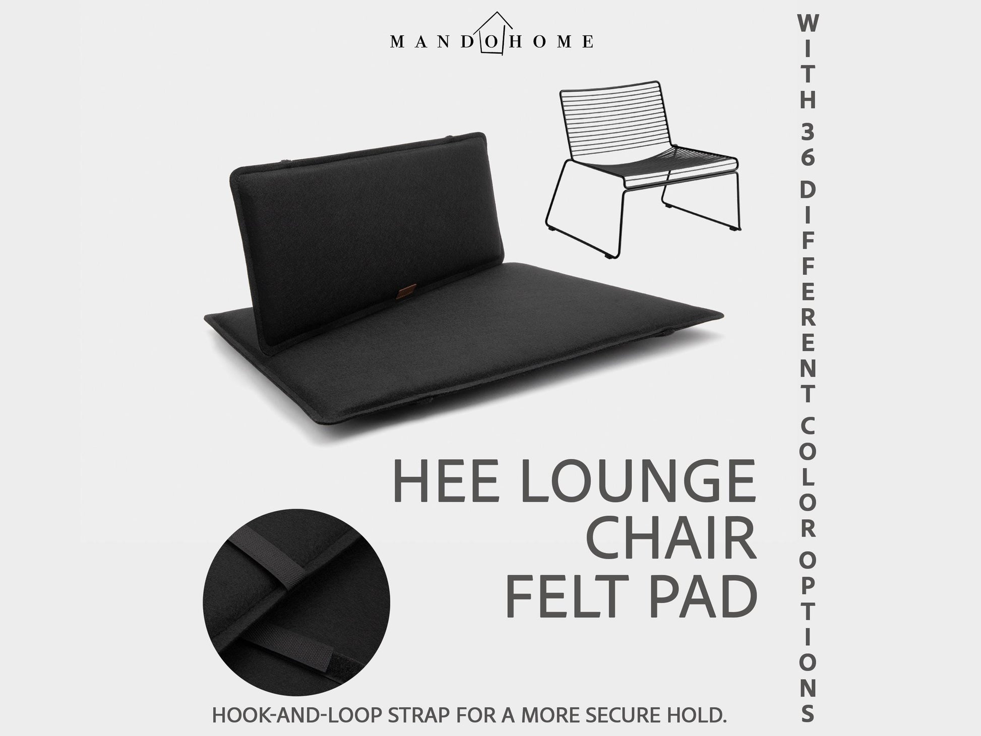Customizable Felt Seat Cushion for Hee Lounge Chair - 36 Colors, Comfort & Protection