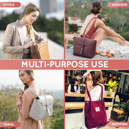 Purse Organizer Insert with 8 Pockets with Key Hook, 6 Sizes in Rose Ballerina