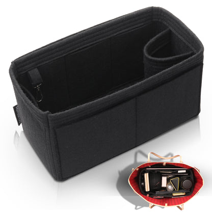 Purse Organizer Insert with 8 Pockets with Key Hook, 6 Sizes in Black