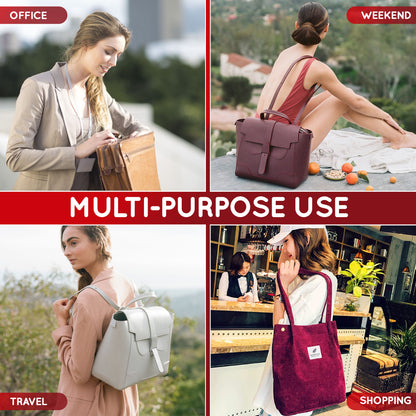 Purse Organizer Insert with 8 Pockets with Key Hook, 6 Sizes in Burgundy